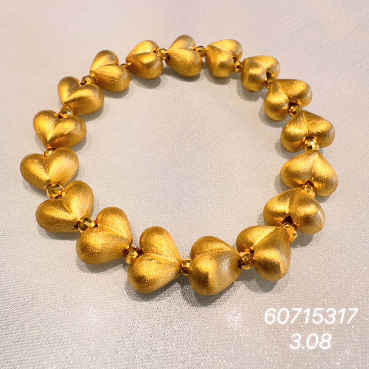9999純金立體愛心手鍊 · 9999 純金手鐲 · 金閃閃銀樓