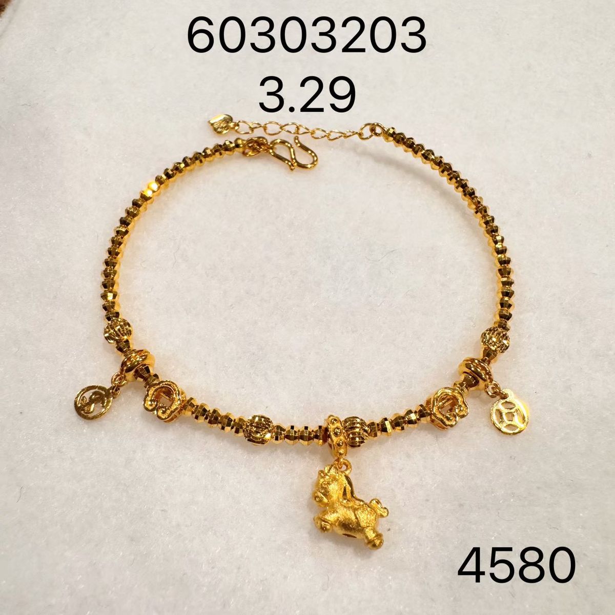 亮鑽串珠手鍊(系列推估) · 9999 純金手鐲